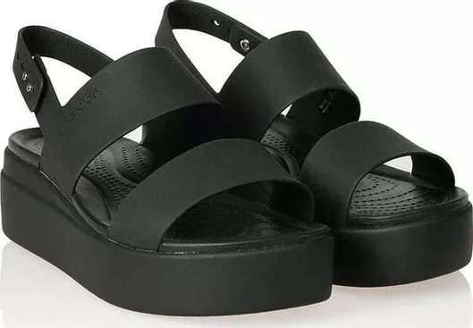 Crocs Brooklyn Low Καλοκαιρινές Γυναικείες Πλατφόρμες Μαύρο