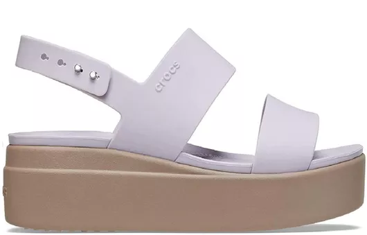 Crocs Brooklyn Low Wedge Γυναικείες Καλοκαιρινές Πλατφόρμες Μοβ