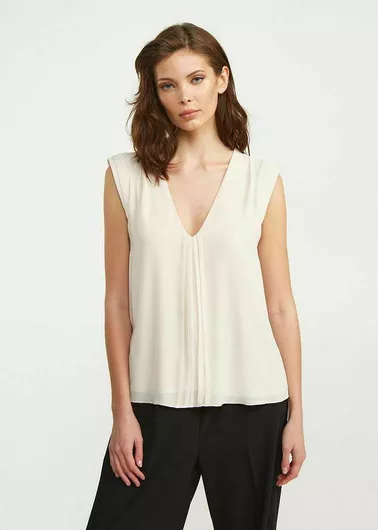 Lynne Αμάνικη Γυναικεία Μπλούζα Cream