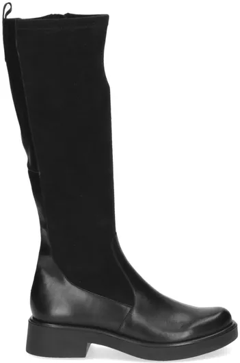 Caprice Δερμάτινες Γυναικείες Μπότες με Μεσαίο Τακούνι Μαύρο