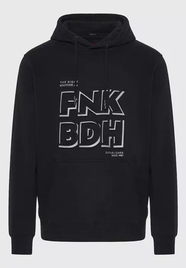 Funky Buddha Φούτερ με Κουκούλα Μαύρο