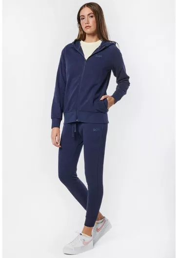 Body Action Παντελόνι Φόρμας με Λάστιχο Navy Μπλε