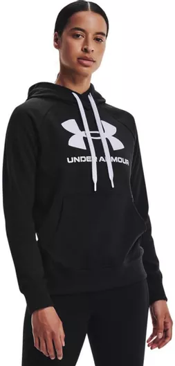 Under Armour Rival Logo Γυναικείο Φούτερ με Κουκούλα Μαύρο