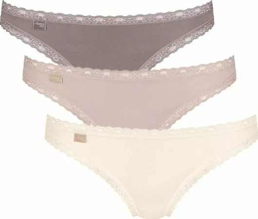 Sloggi 24/7 Weekend Γυναικεία Brazil 3Pack με Δαντέλα Beige/Puro