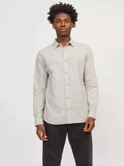 Jack & Jones Κοντομάνικο Πουκάμισο Κανονική Γραμμή Εκρου
