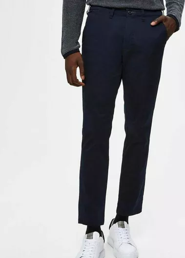 Selected Ανδρικό Παντελόνι Chino Ελαστικό σε Slim Εφαρμογή Navy Μπλε