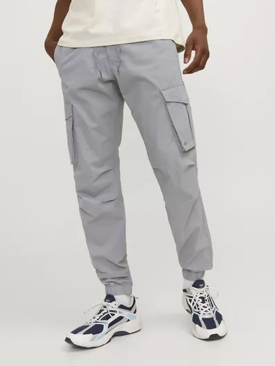 Jack & Jones Ανδρικό Παντελόνι Cargo Ελαστικό σε Loose Εφαρμογή Ultimate grey