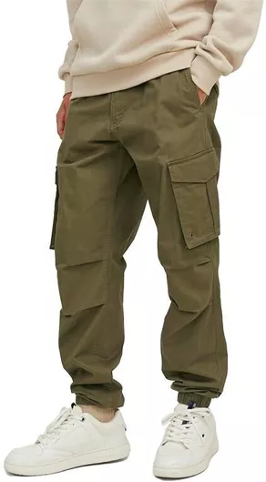 Jack & Jones Ανδρικό Παντελόνι Cargo Ελαστικό σε Loose Εφαρμογή Λαδί
