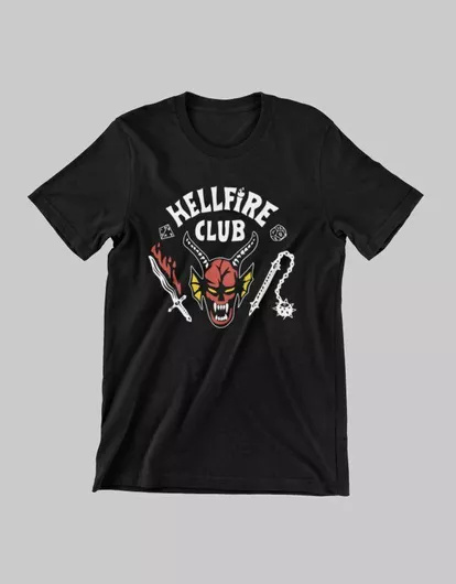 TKT Stranger Things Hellfire Club Παιδικό T-shirt Μαύρο