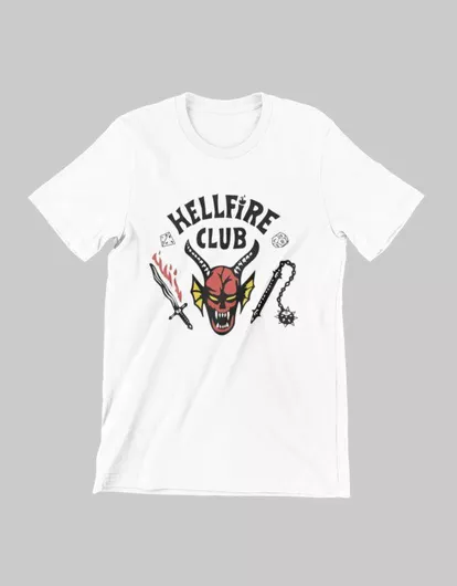 TKT Stranger Things Hellfire Club Παιδικό T-shirt Λευκό