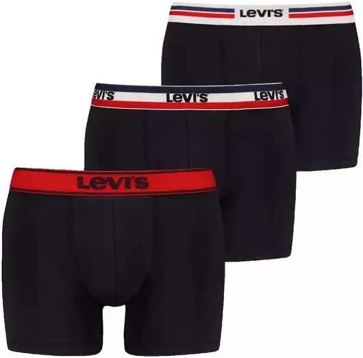 Levi's Ανδρικά Μποξεράκια Μαύρο 3Pack