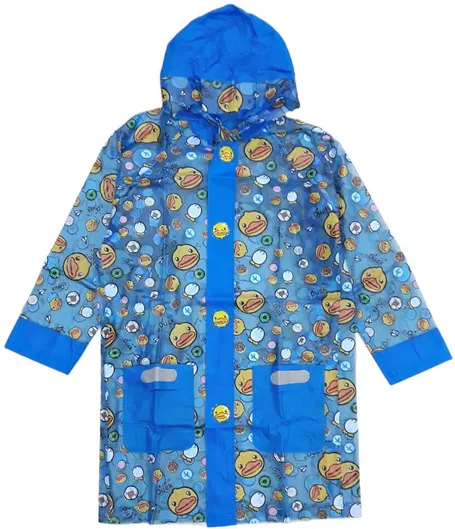 Domina Αδιάβροχο Παιδικό Casual Μπουφάν με Κουκούλα Baby Duck Blue