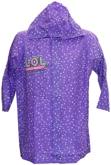 MGA Entertainment Αδιάβροχο Παιδικό Casual Μπουφάν Μακρύ με Κουκούλα Μοβ