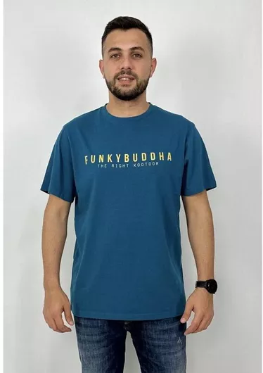 Ανδρικό T-shirt Funky Buddha FBM009-010-04 Κοντομάνικο Deep Teal