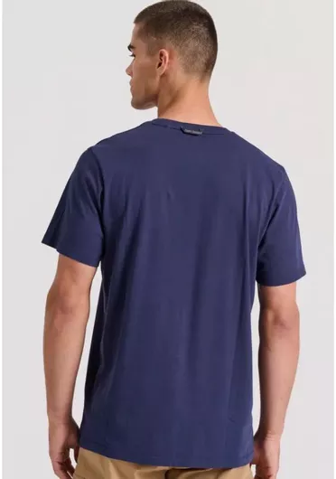 Ανδρική Μπλούζα Funky Buddha Βαμβακερή Κοντομάνικη Navy Μπλε