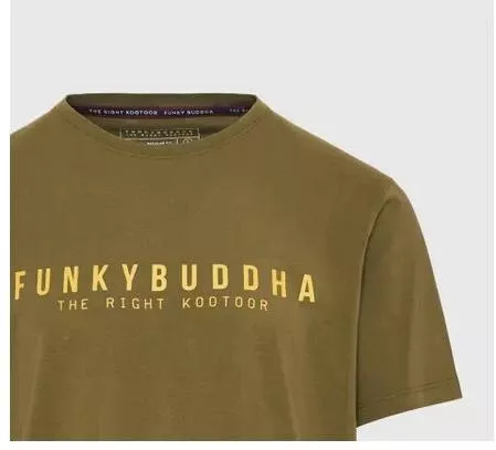 T-Shirt Funky Buddha Casual Βαμβακερό Olive