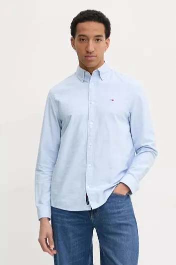 Tommy Hilfiger Μακρυμάνικo Τζιν Πουκάμισο σε Κανονική Γραμμή Σιελ