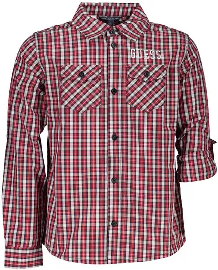 Guess Shirt Τζιν Πουκάμισο σε Κανονική Γραμμή Red