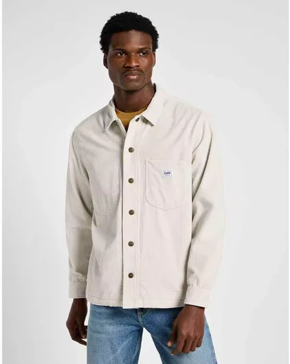 Lee Overshirt Μακρυμάνικo Βαμβακερό Πουκάμισο White