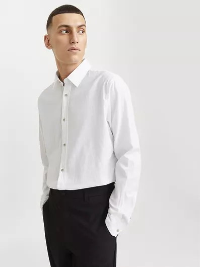Jack & Jones Μακρυμάνικo Πουκάμισο Λευκό