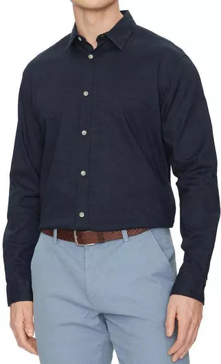 Jack & Jones Μακρυμάνικo Πουκάμισο Navy Μπλε