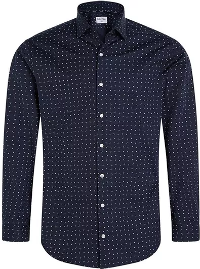 Calvin Klein Μακρυμάνικo Πουκάμισο Navy Μπλε