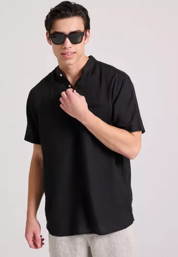 Funky Buddha M Short Sleeve Shirt - Fbm00900605-black Black