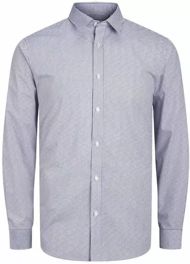 Jack & Jones Μακρυμάνικo Πουκάμισο σε Στενή Γραμμή Ριγέ Medieval Blue Stripe