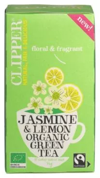 Τσάι Πράσινο Clipper Βιολογικό με Λεμόνι & Γιασεμί σε Φακελάκια Σετ 20τμχ