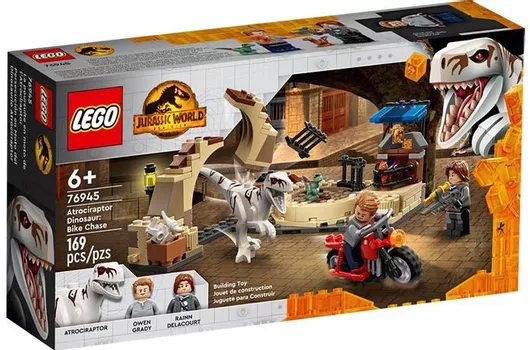 Lego Jurassic World: Atrociraptor Dinosaur Bike Chase για 6+ Ετών #76945
