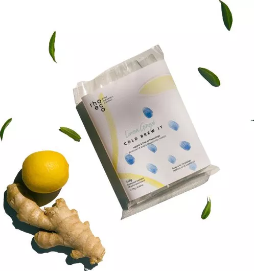 Ρόφημα Rhoeco Βιολογικό Lemon Ginger Cold Brew σε Φακελάκια Σετ 3τμχ x 8gr