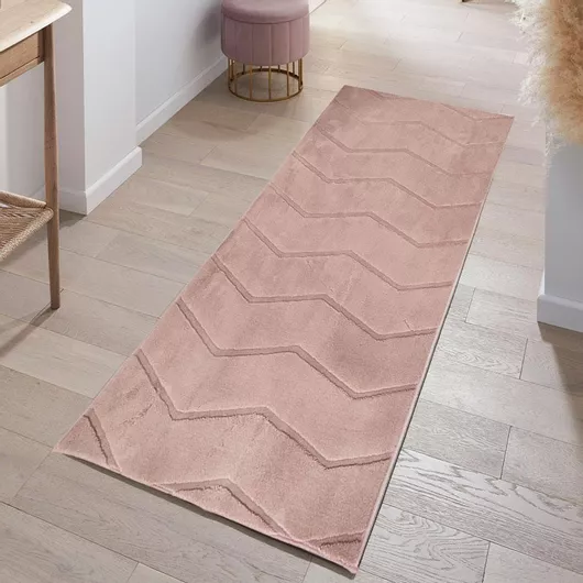 Χαλί Διάδρομος Homeone Cozy Γούνινο Μοντέρνο 100x80cm Σάπιο Μήλο