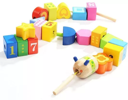 Τουβλάκια Top Bright Caterpillar Lacing Blocks για 18+ Μηνών Σετ 20τμχ