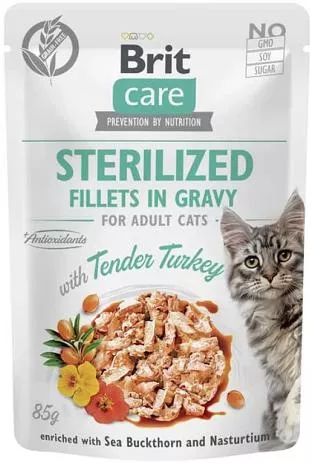 Φακελάκι Brit Care Cat Pouches Fillets Inavy με Γαλοπούλα για Ενήλικες & Στειρωμένες Γάτες 85gr