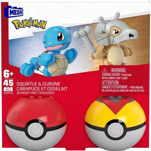 Τουβλάκια Mega Bloks Mega Construx Pokémon Pokeball Squirtle & Cubone για 6+ Ετών Σετ 45τμχ