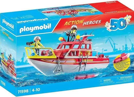 Playmobil Action Πυροσβεστικό Σκάφος Διάσωσης για 4+ Ετών #71598