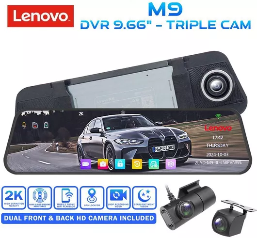 Κάμερα DVR Αυτοκινήτου Lenovo M9 1080P στον Καθρέφτη