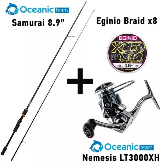 Καλάμι Ψαρέματος Oceanic Team Samurai Eging με Μηχανισμό Oceanic Team Nemesis LT3000XH & Oceanic Team Eginio 2.68m 143gr