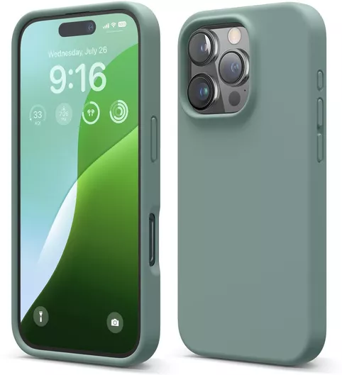 Θήκη Κινητού Elago Back Cover για Apple iPhone 16 Pro Σιλικόνη Midnight Green