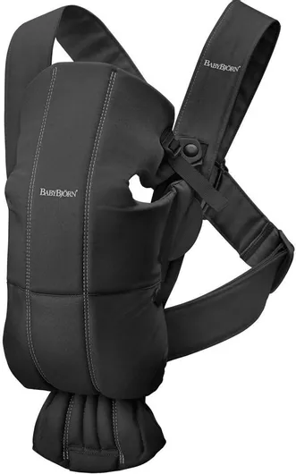 Μάρσιπος Babybjorn Mini Woven Vintage για Μέγιστο Βάρος 11kg από 0+ Μηνών Black