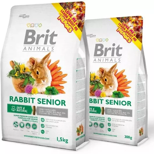 Τροφή για Κουνέλια Brit Animals Rabbit Senior Complete με Τριφύλλι 1.5kg