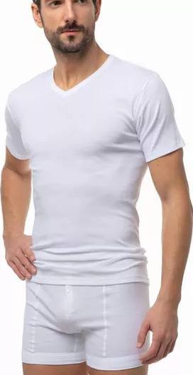 Minerva 90-18300 Ανδρική Φανέλα Κοντομάνικη Λευκό