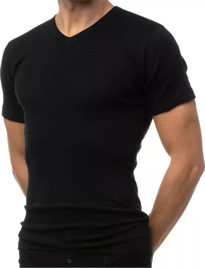 Minerva 90-18300 Ανδρική Φανέλα Κοντομάνικη Μαύρο