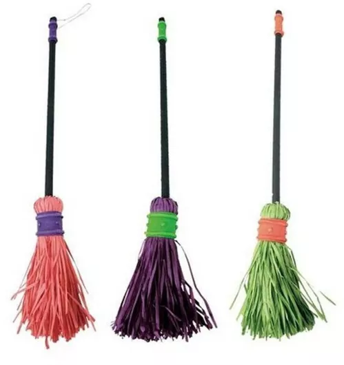 Αποκριάτικη Σκούπα για Halloween 1τμχ (Διάφορα Χρώματα)
