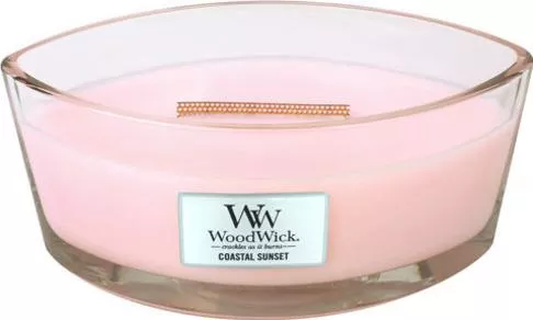 Αρωματικό Κερί WoodWick σε Βάζο με Άρωμα Coastal Sunset 453.6gr Ροζ