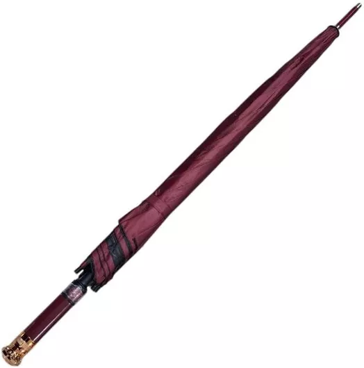 Ομπρέλα Βροχής Αυτόματη με Μπαστούνι Κόκκινο