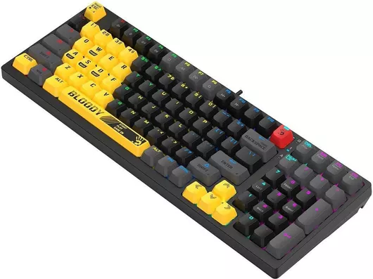 Gaming Μηχανικό Πληκτρολόγιο A4Tech Bloody S98 με BLMS Red Plus διακόπτες & RGB φωτισμό Αγγλικό US Sports Lime