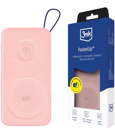 3MK PastelUp MagSafe Power Bank 10000mAh 22.5W με Θύρα USB-A & Θύρα USB-C Ροζ