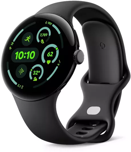 Google Pixel Watch 3 Aluminium 45mm Αδιάβροχο με Παλμογράφο Matte Black Aluminum Case/Obsidian Active Band