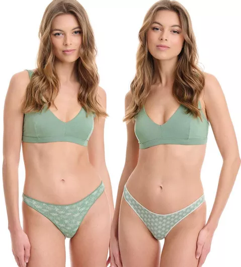 Walk Bamboo Βαμβακερά Γυναικεία String 2Pack Multi/multicolour